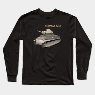 SOMUA S35 WW2 French Tank Long Sleeve T-Shirt